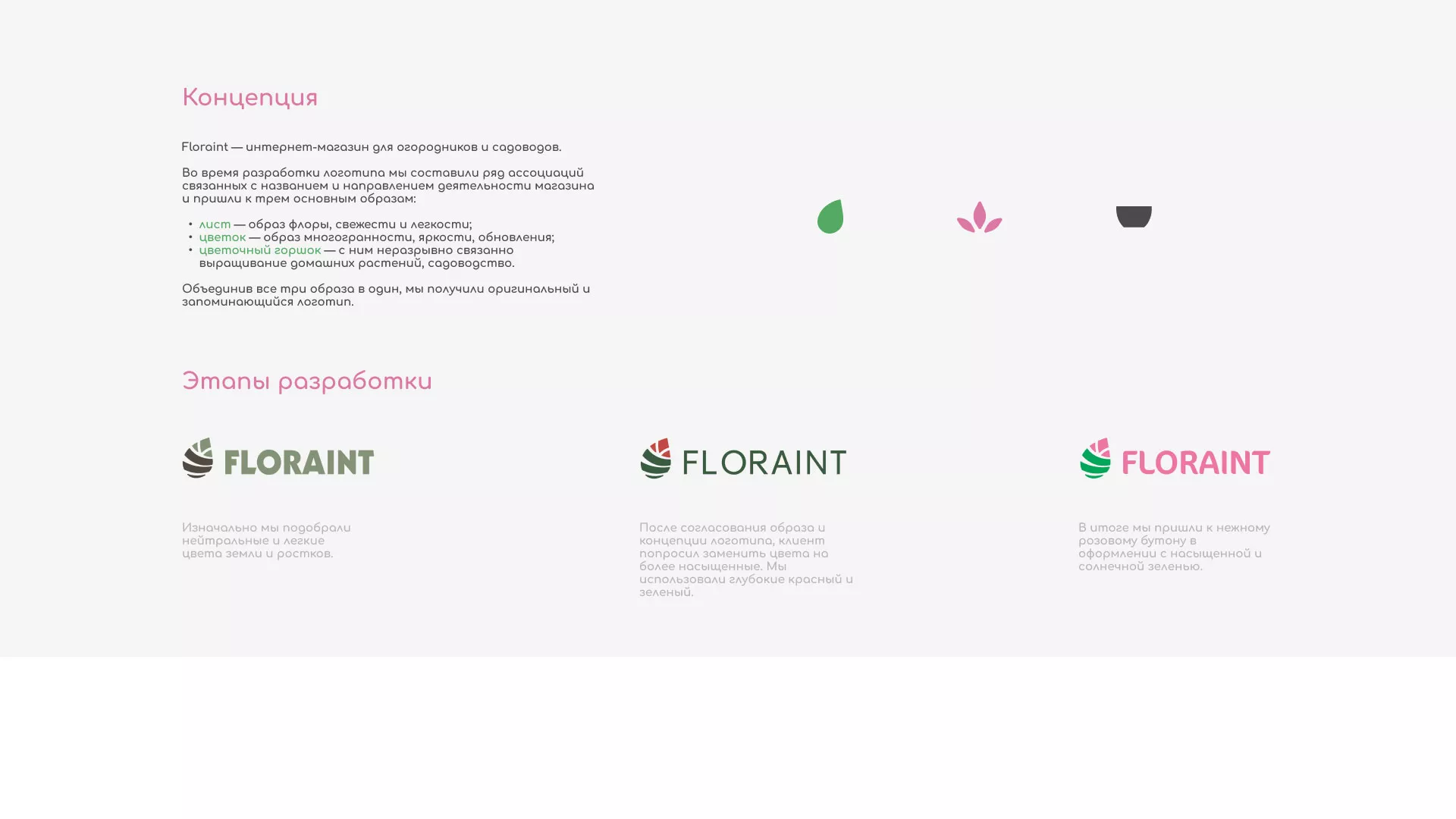 Создание логотипа и интернет-магазина «FLORAINT» в Облучье