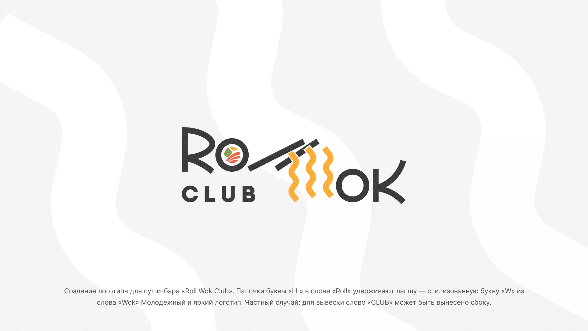 Создание логотипа суши-бара «Roll Wok Club» в Облучье