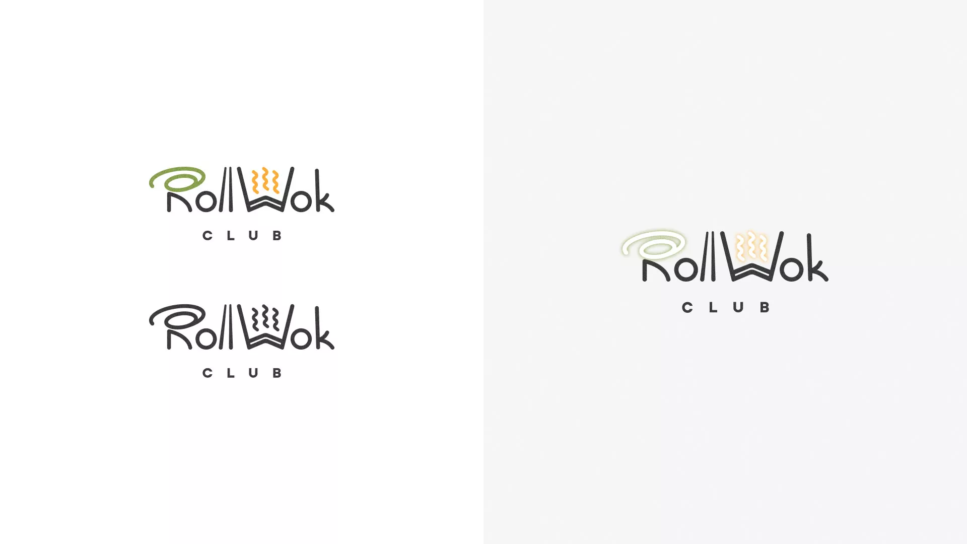 Разработка логотипа и фирменного стиля суши-бара «Roll Wok Club» в Облучье
